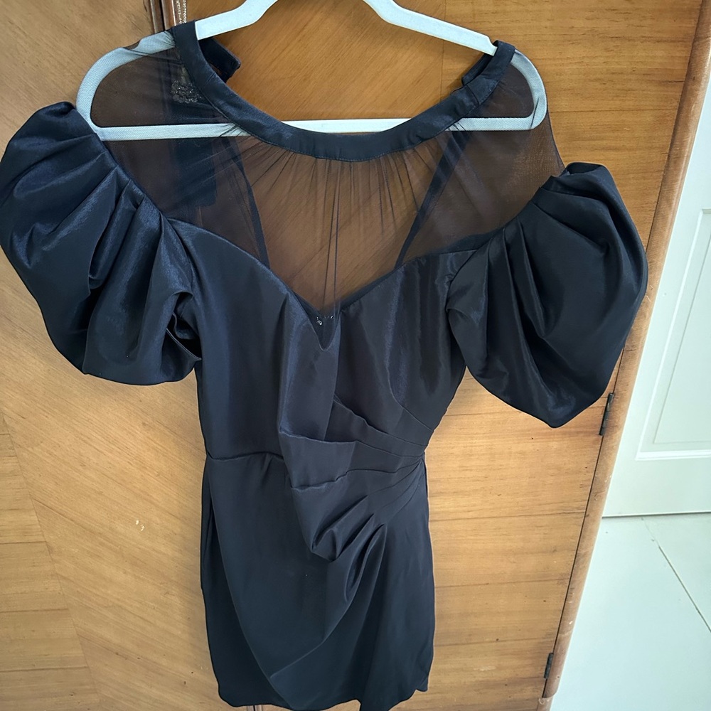 Black dress with mesh